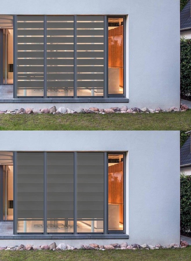 MYshade Roller Shades Zebra Blinds for Indoor Windows Cordless Day and Night Light Filtering Dual Layer Roller Window Blinds & Shades, Easy to Install, Size 34" W x 72" H, Black - Image 3